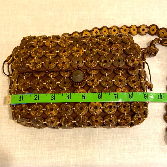 Coconut Shell Button Shoulder Purse - Picture 9 of 11